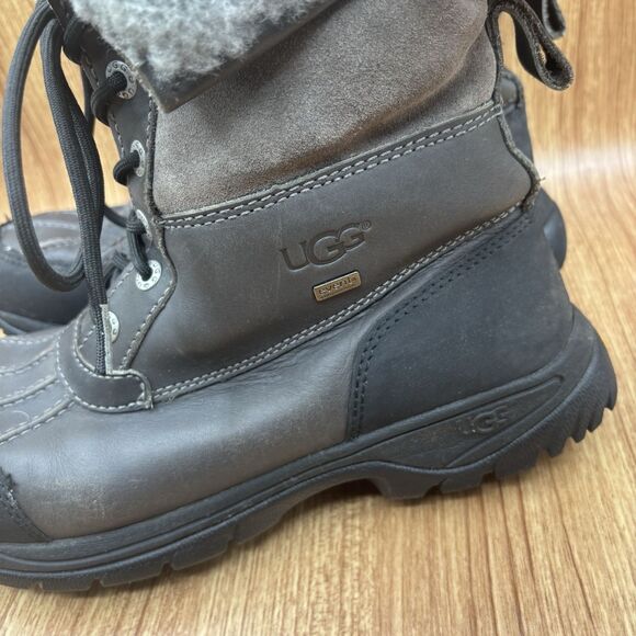 UGG Men Size 8 Gray  Waterproof Fur Vibram Leather‎ Snow Gore-Tex Boots READ main image 8